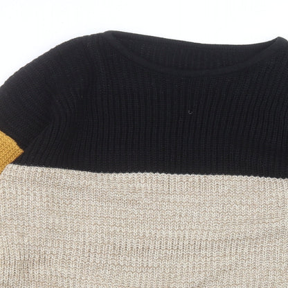 SheIn Womens Brown Round Neck  Cotton Pullover Jumper Size M