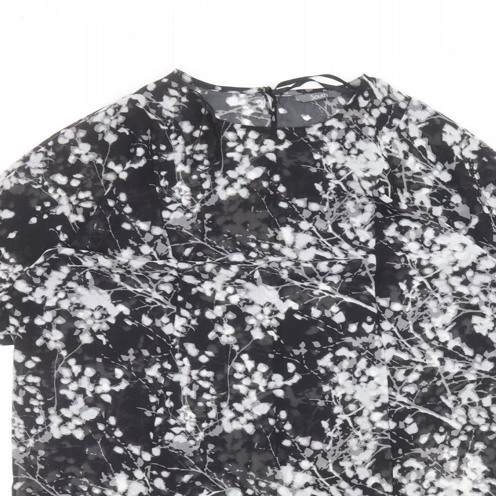 Womens UK Size 12 South Black Basic Blouse