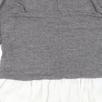 SheIn Womens Grey Round Neck  Cotton Pullover Jumper Size M