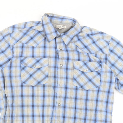 Womens UK Size L Cherokee Blue Basic Button-Up
