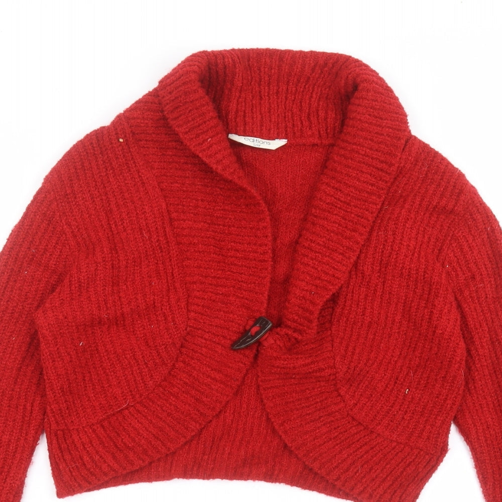 Womens UK Size S Editions Red Cardigan Jumper