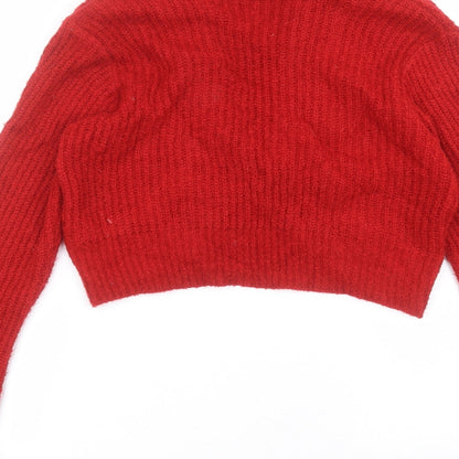 Womens UK Size S Editions Red Cardigan Jumper