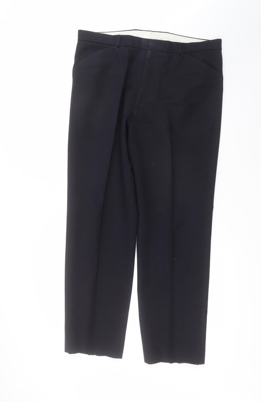 denever Mens Blue  Polyester Trousers  Size 38 in L30 in Regular