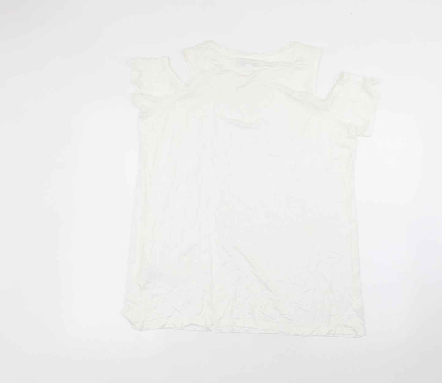 capsule  Womens White  Viscose Basic T-Shirt Size 18 Round Neck