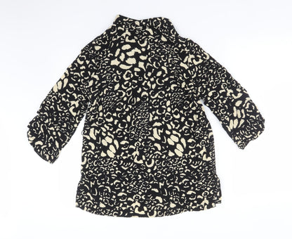 Zara Womens Multicoloured Animal Print Viscose Basic Button-Up Size XS Collared