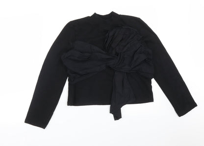 Zara Womens Black  Cotton Pullover Sweatshirt Size S