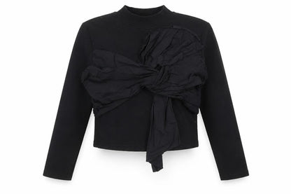 Front view of Zara women’s black cotton pullover sweatshirt, size S