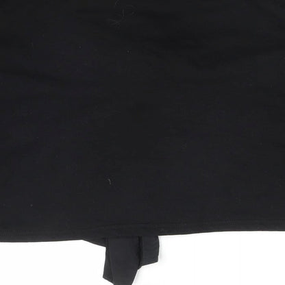 Zara Womens Black  Cotton Pullover Sweatshirt Size S