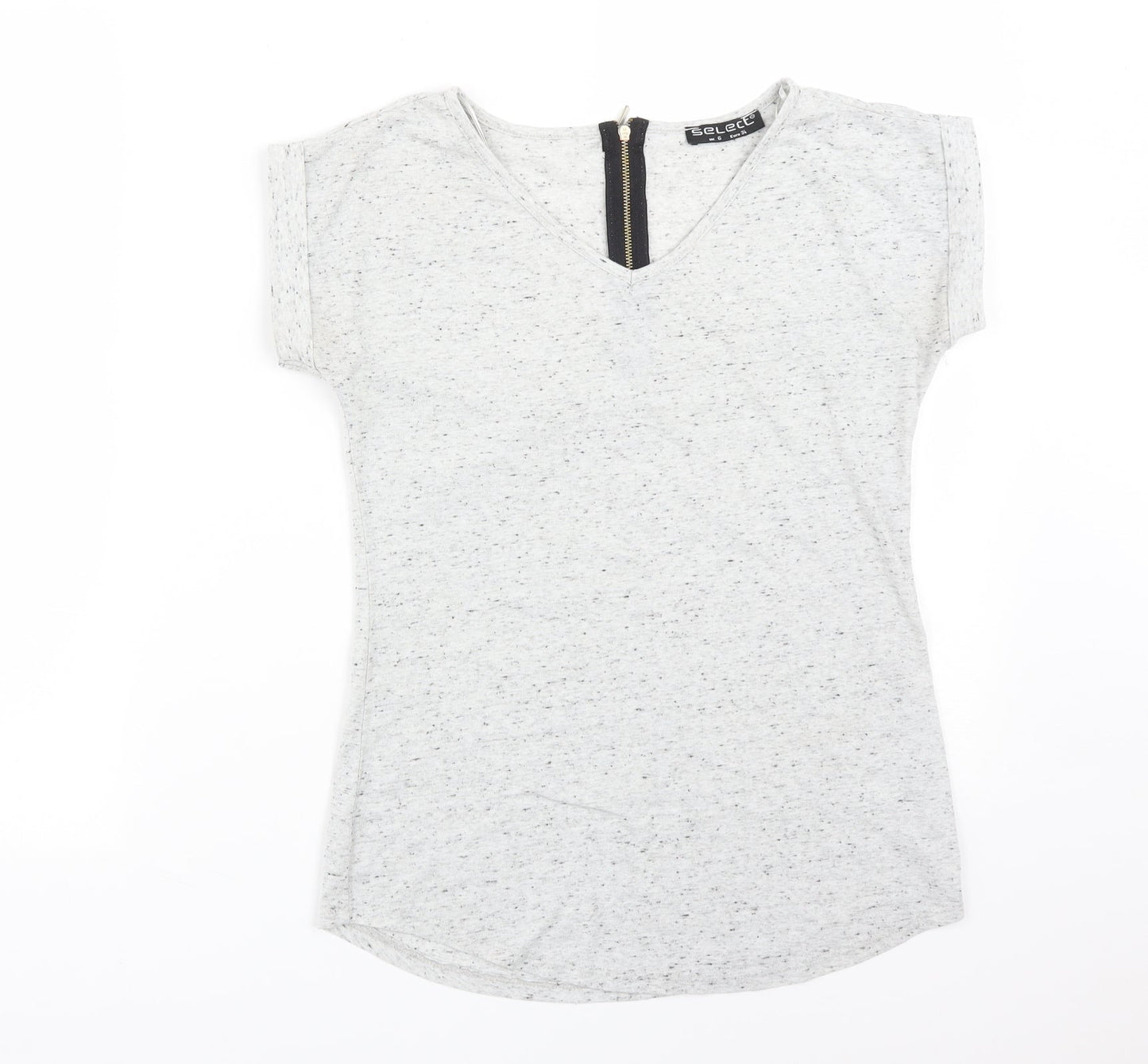 Womens UK Size 6 Select Grey Basic T-Shirt