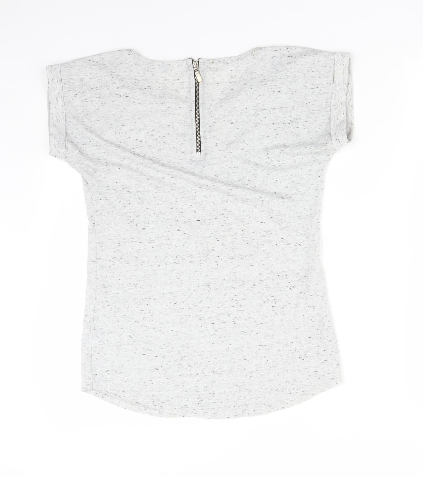 Womens UK Size 6 Select Grey Basic T-Shirt