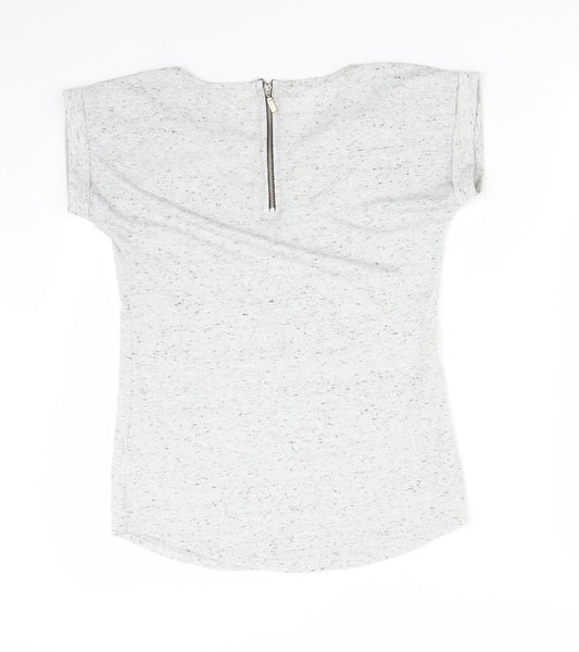 Womens UK Size 6 Select Grey Basic T-Shirt