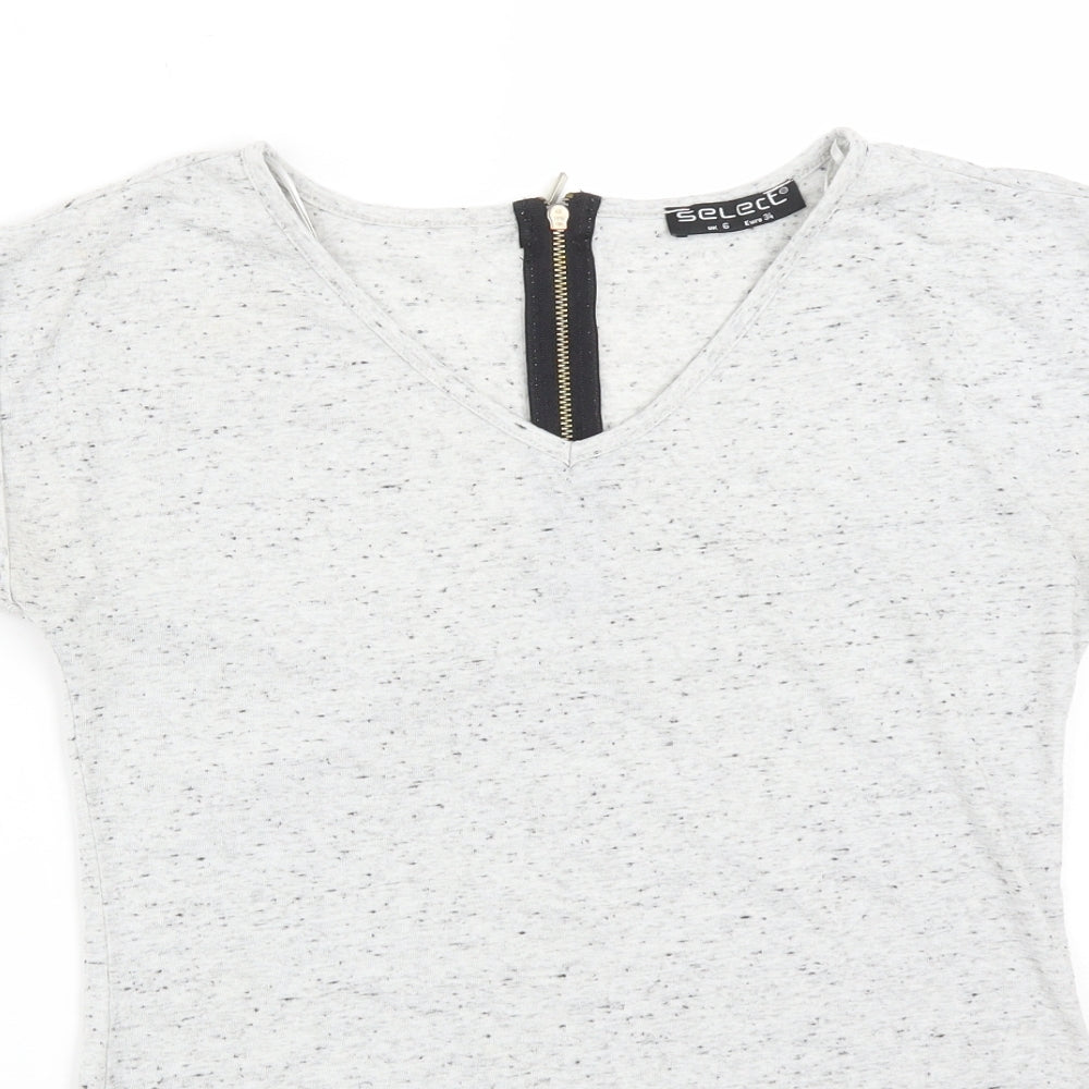 Womens UK Size 6 Select Grey Basic T-Shirt