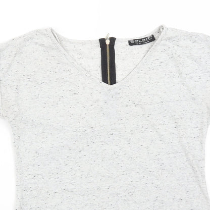 Womens UK Size 6 Select Grey Basic T-Shirt