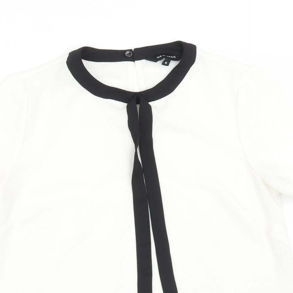 Womens UK Size 6 New Look White Basic T-Shirt