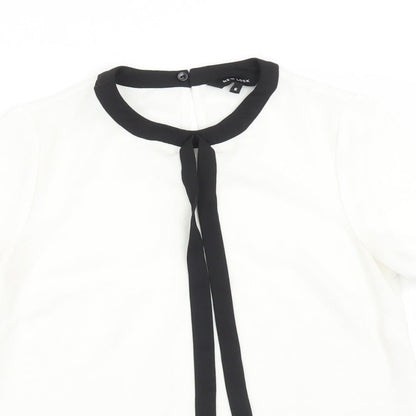 Womens UK Size 6 New Look White Basic T-Shirt