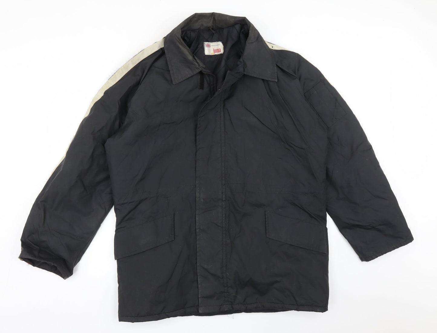 Mens UK Size M IOMA Black Overcoat