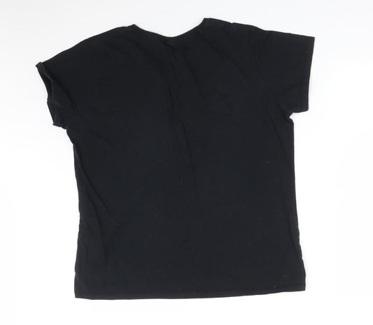 Womens UK Size XL LOVE ISLAND Black Basic T-Shirt