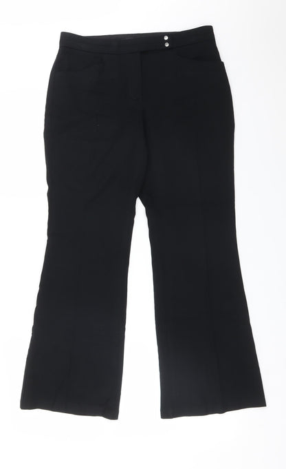 Womens UK Size 10 M&S Regular Fit  Black Trousers