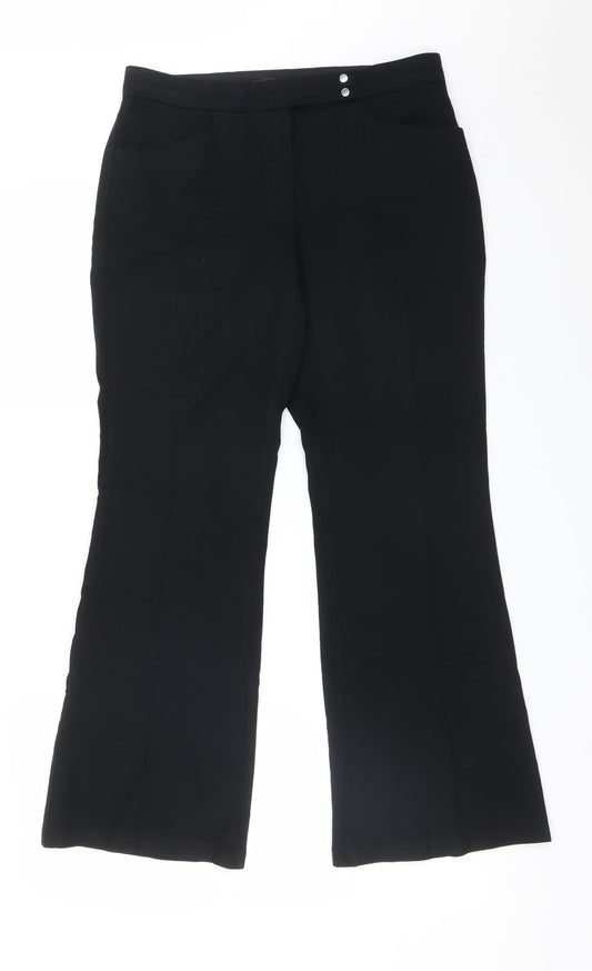 Womens UK Size 10 M&S Regular Fit  Black Trousers