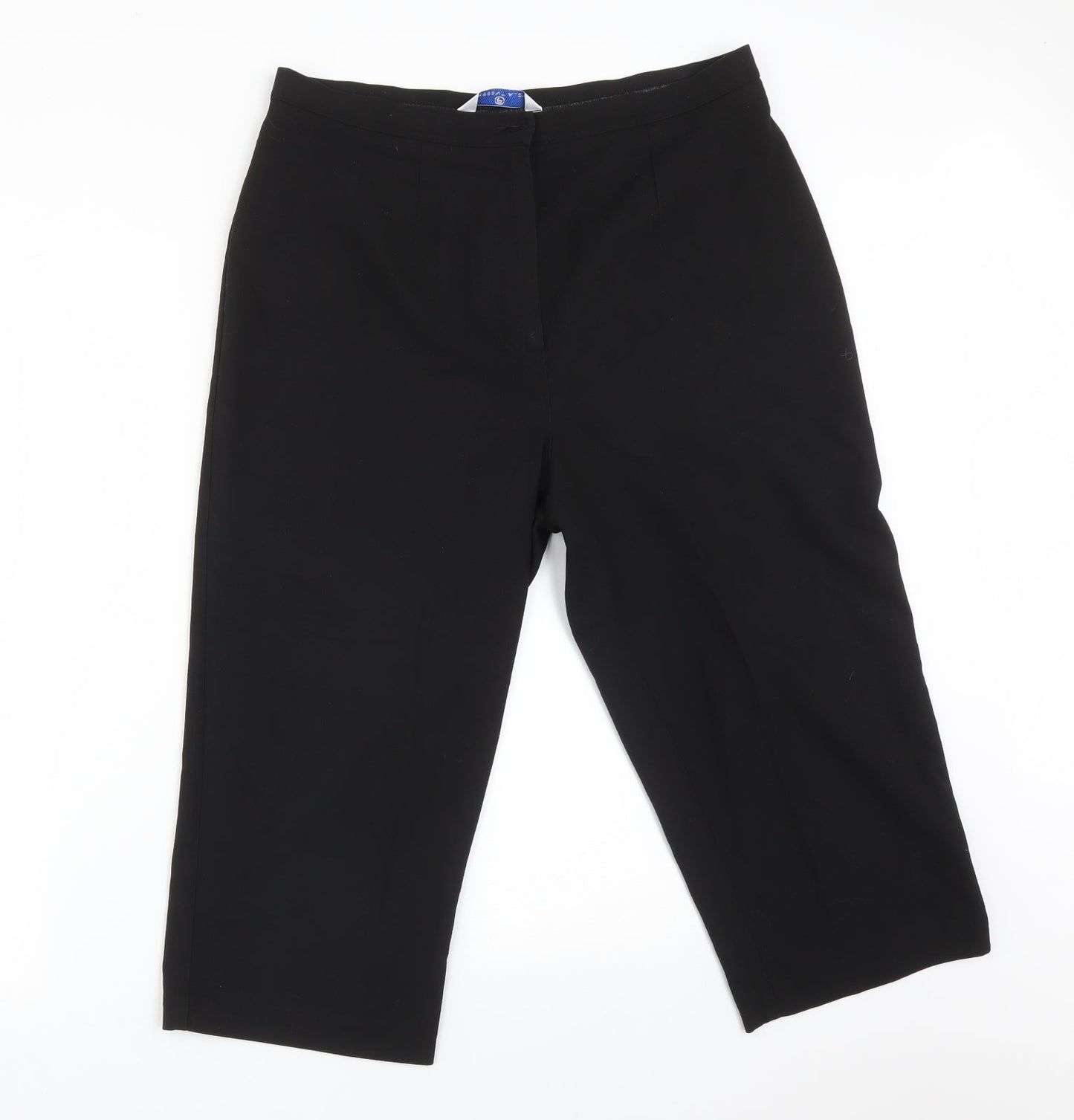 Womens UK Size 16 Essentials Regular Fit Dress Pants Black Trousers