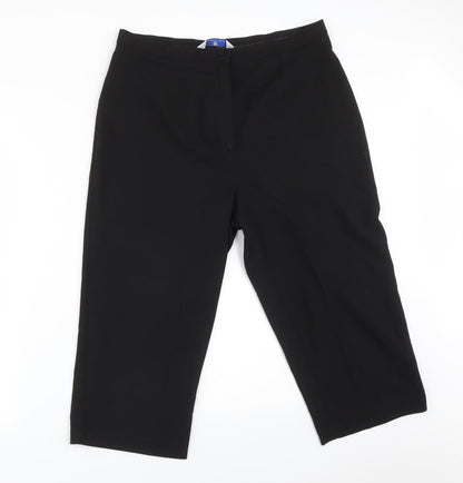 Womens UK Size 16 Essentials Regular Fit Dress Pants Black Trousers