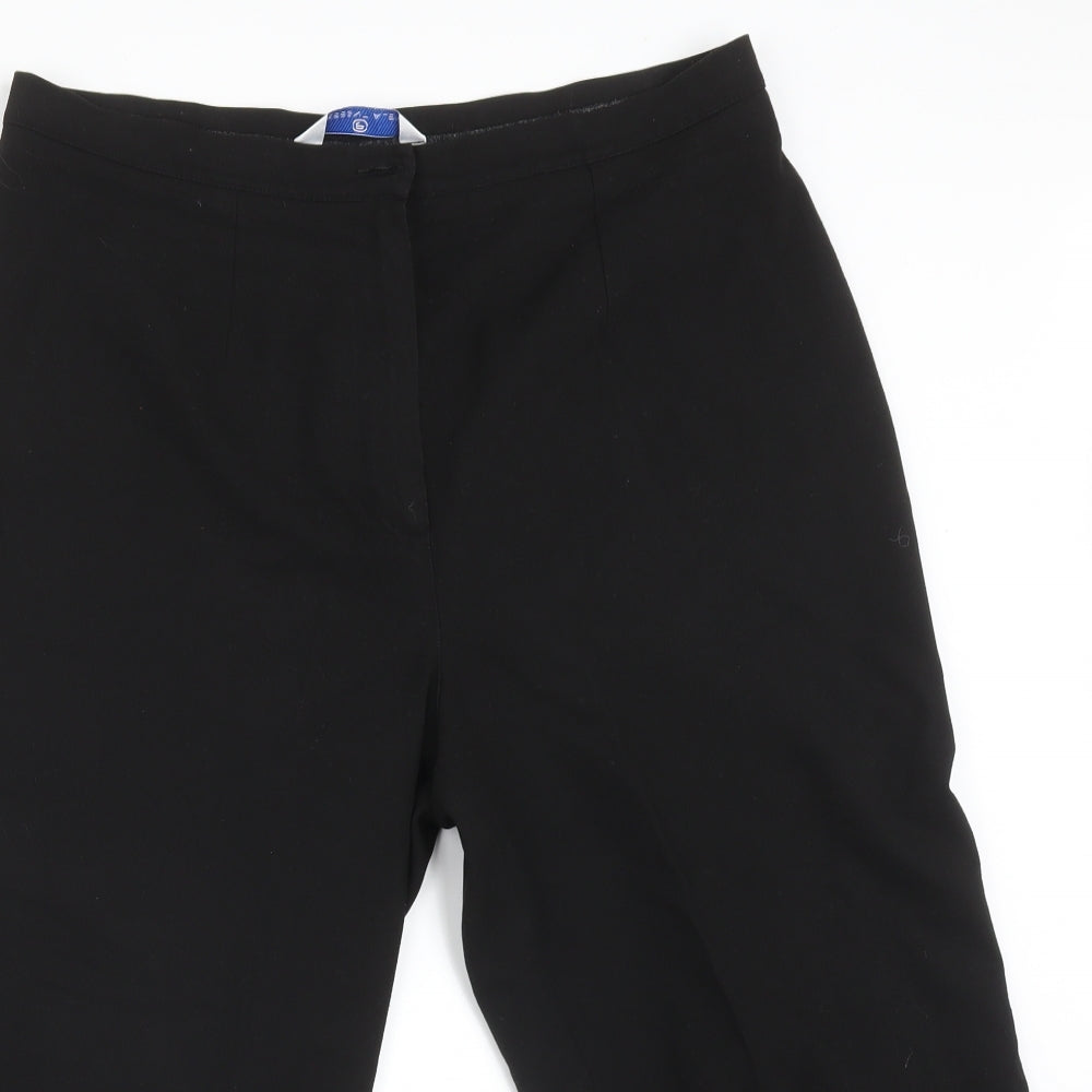 Womens UK Size 16 Essentials Regular Fit Dress Pants Black Trousers