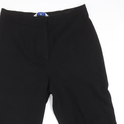 Womens UK Size 16 Essentials Regular Fit Dress Pants Black Trousers