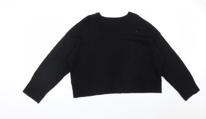 New Look Womens Black  Acrylic Pullover Sweatshirt Size L