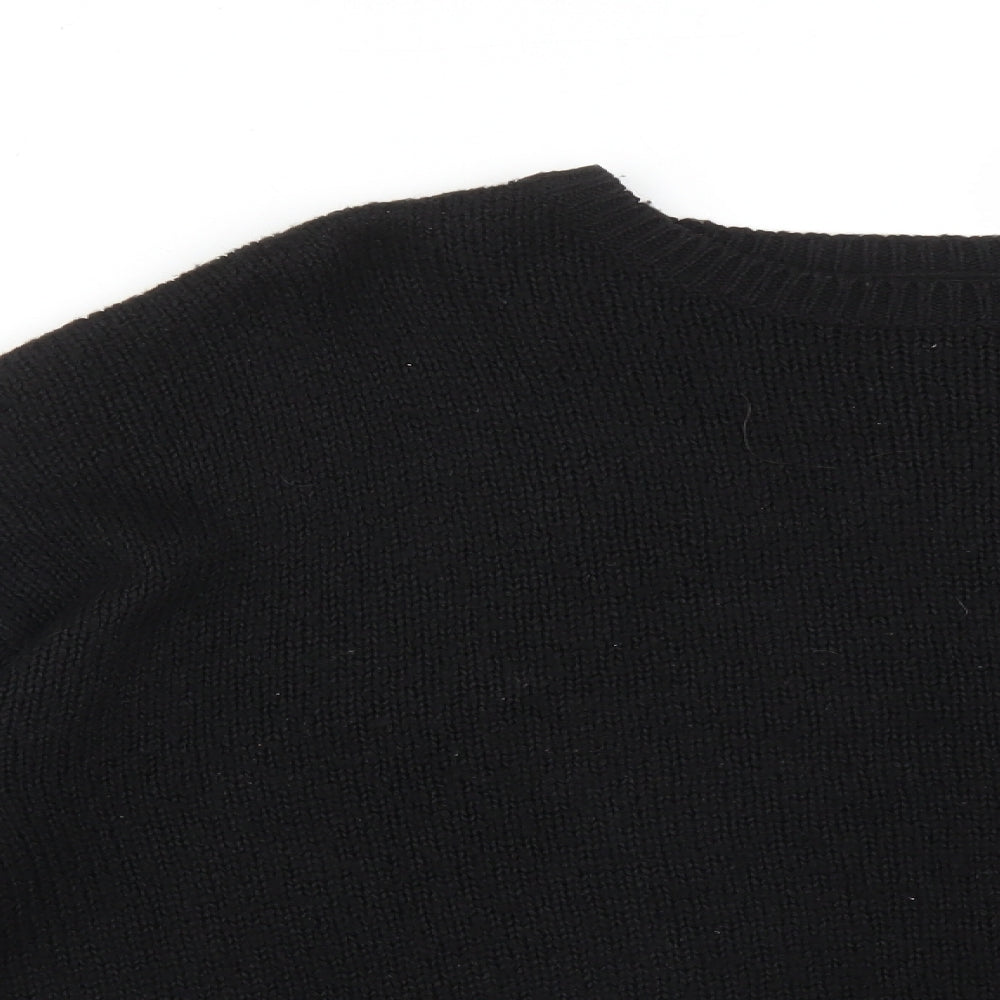 New Look Womens Black  Acrylic Pullover Sweatshirt Size L
