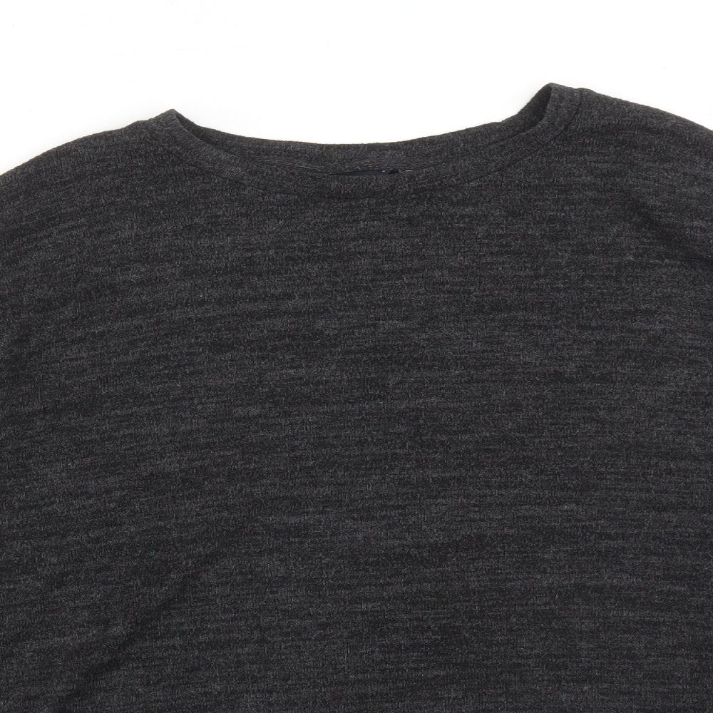 F&F Womens Black  Polyester Basic T-Shirt Size 12 Round Neck