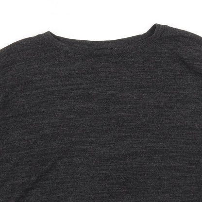 F&F Womens Black  Polyester Basic T-Shirt Size 12 Round Neck