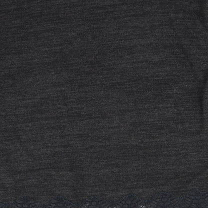 F&F Womens Black  Polyester Basic T-Shirt Size 12 Round Neck