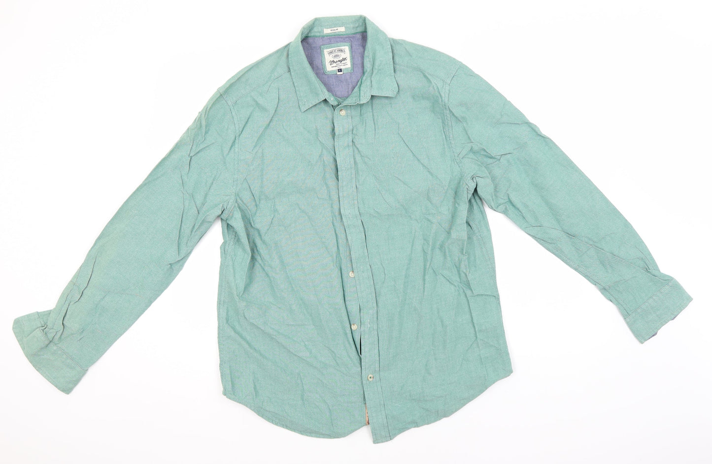Mens UK Size L Preworn Beige  Button-Up Long Sleeve Casual Shirt