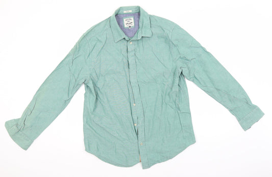 Mens UK Size L Preworn Beige  Button-Up Long Sleeve Casual Shirt