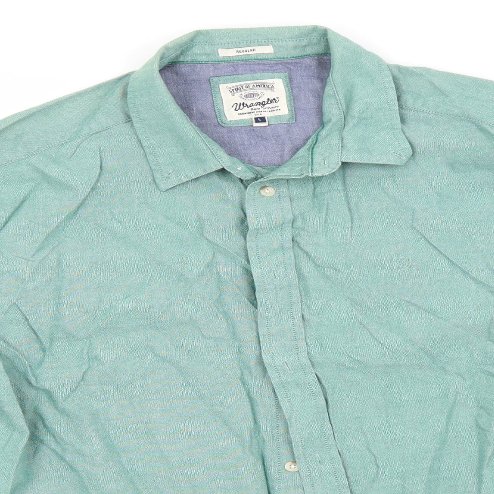 Mens UK Size L Preworn Beige  Button-Up Long Sleeve Casual Shirt