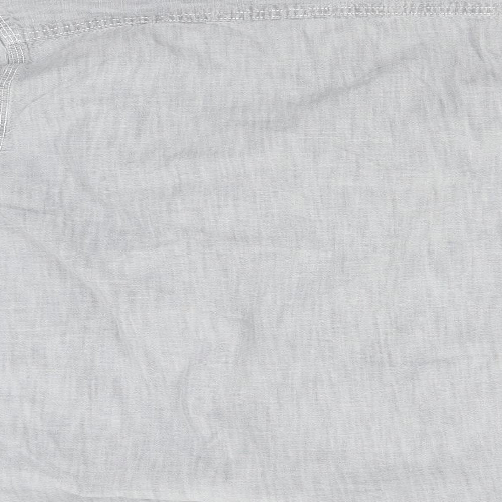 Mens UK Size  Preworn Grey  Button-Up Long Sleeve Casual Shirt