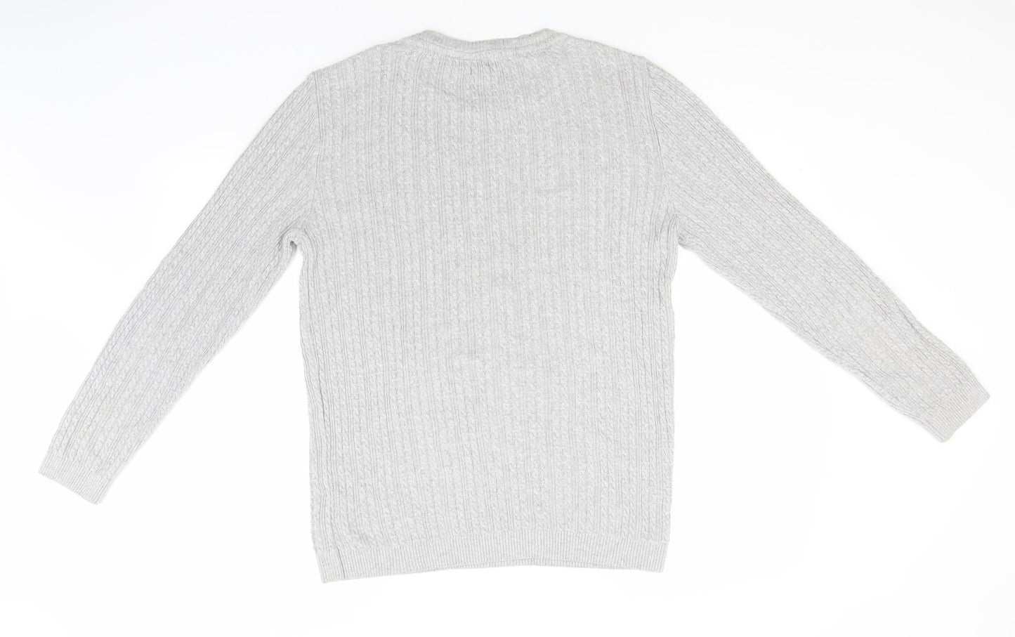 ASOS Mens Grey Round Neck  Cotton Pullover Jumper Size XL