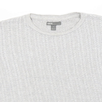 ASOS Mens Grey Round Neck  Cotton Pullover Jumper Size XL
