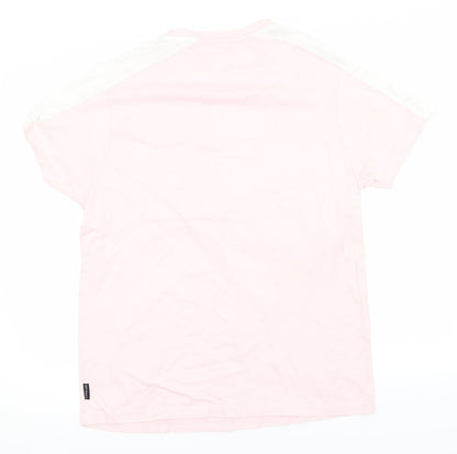 D-Struct Womens Pink  Cotton Basic T-Shirt Size L Round Neck