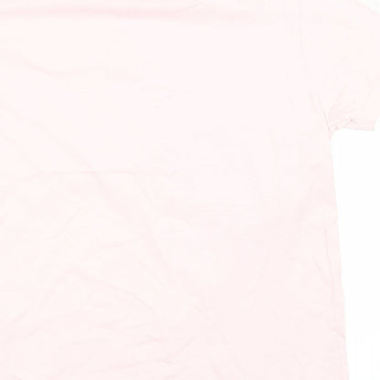 D-Struct Womens Pink  Cotton Basic T-Shirt Size L Round Neck