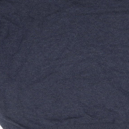 French Connection Mens Blue V-Neck  Cotton Pullover Jumper Size M