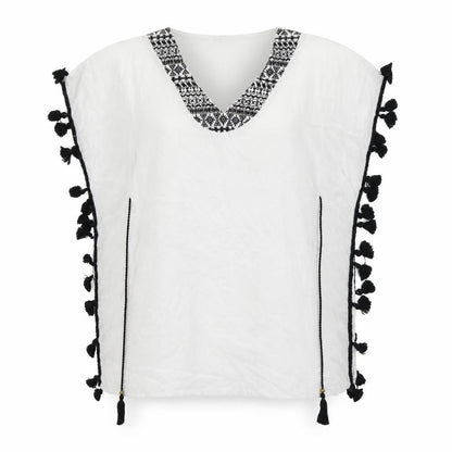 Front view of Papaya women’s white viscose basic t-shirt, size S, round neck