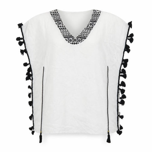 Papaya Womens White  Viscose Basic T-Shirt Size S Round Neck