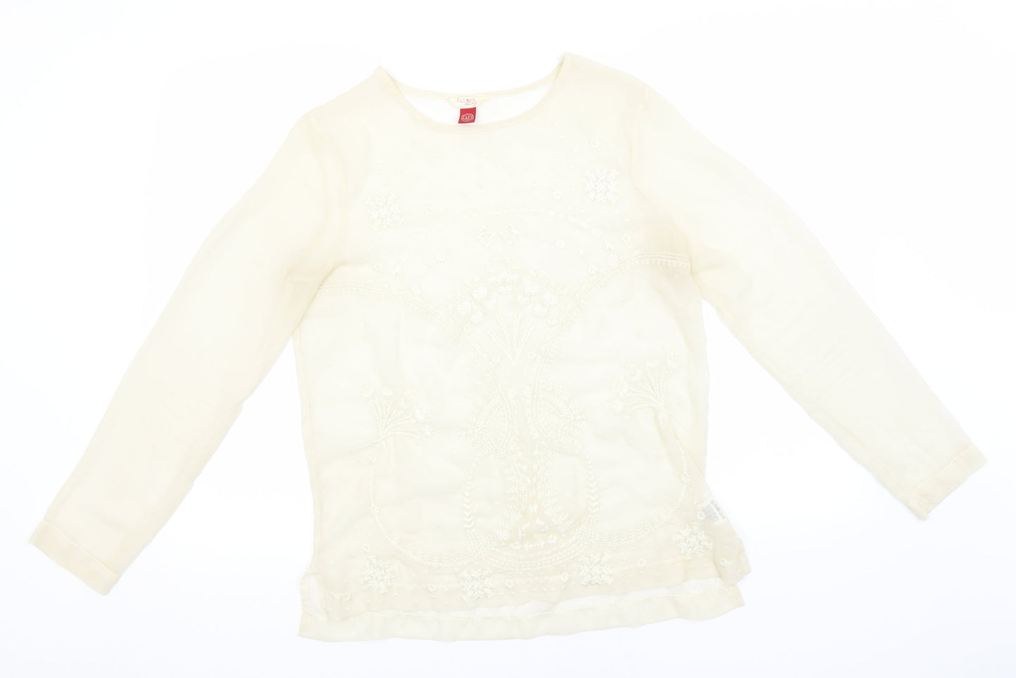 Matalan Womens Beige  Polyester Basic Blouse Size 12 Round Neck