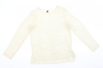 Matalan Womens Beige  Polyester Basic Blouse Size 12 Round Neck