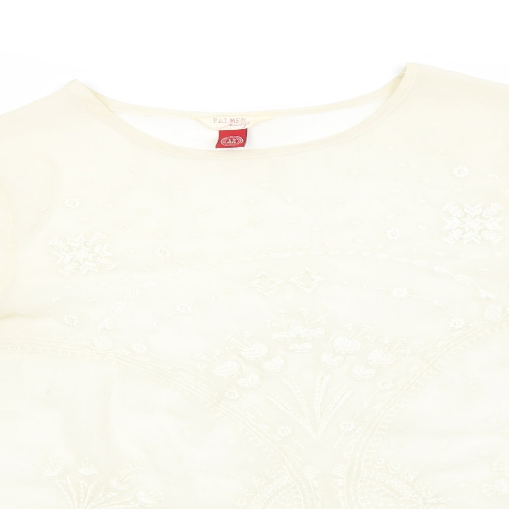 Matalan Womens Beige  Polyester Basic Blouse Size 12 Round Neck