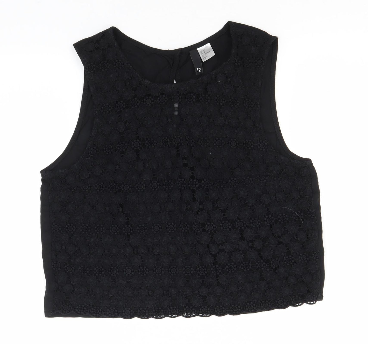 Womens UK Size 12 Divided Black Basic Tank