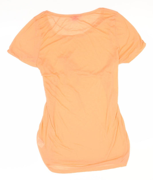 Womens UK Size M H&M Orange Basic T-Shirt