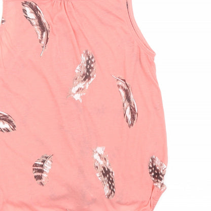 Womens UK Size 10 Crafted Pink Basic Tank