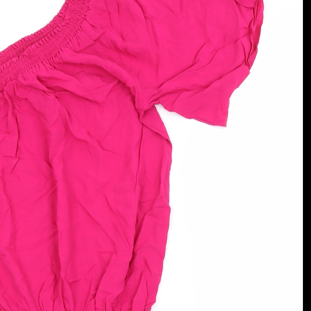 Buffalo Womens Pink  Viscose Fit & Flare  Size 10  One Shoulder